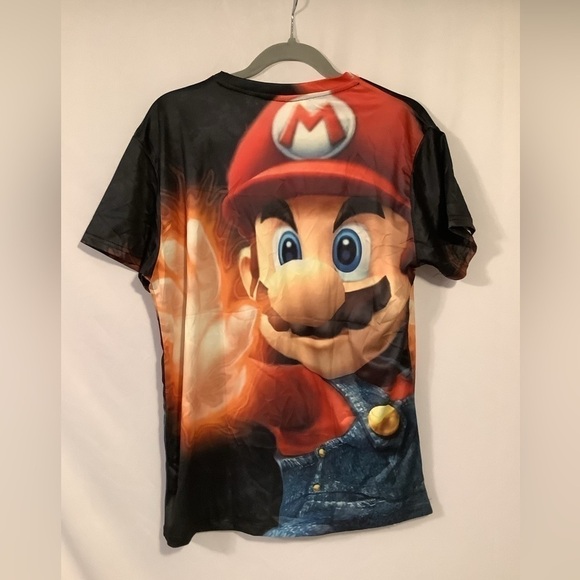 BAY Club “Mario Shooting Fireball” Allover Print T-Shirt NWOT - Picture 2 of 3